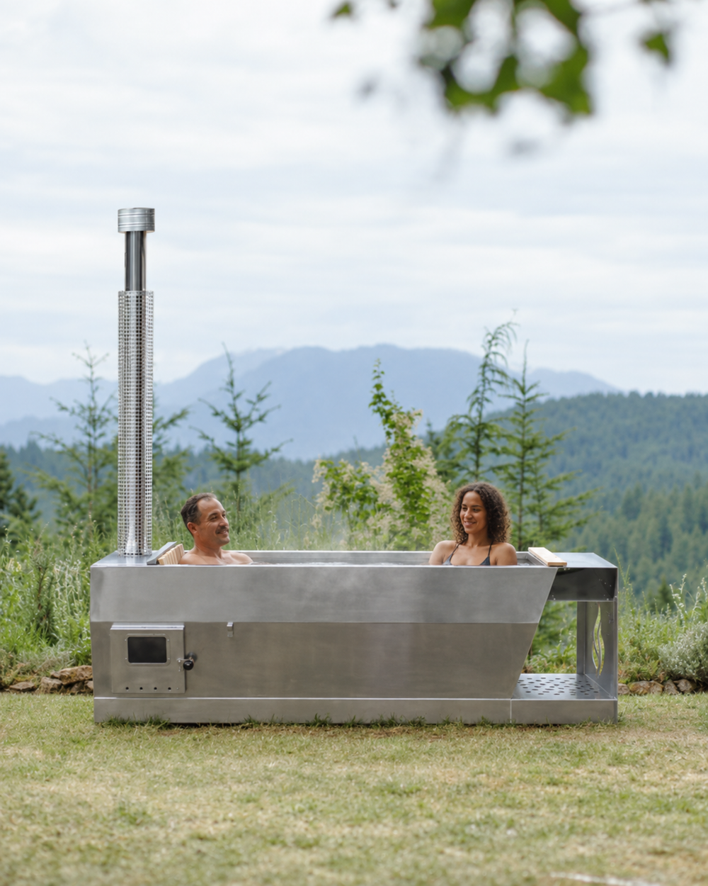 Stainless Steel Wood-Fired Hot Tub