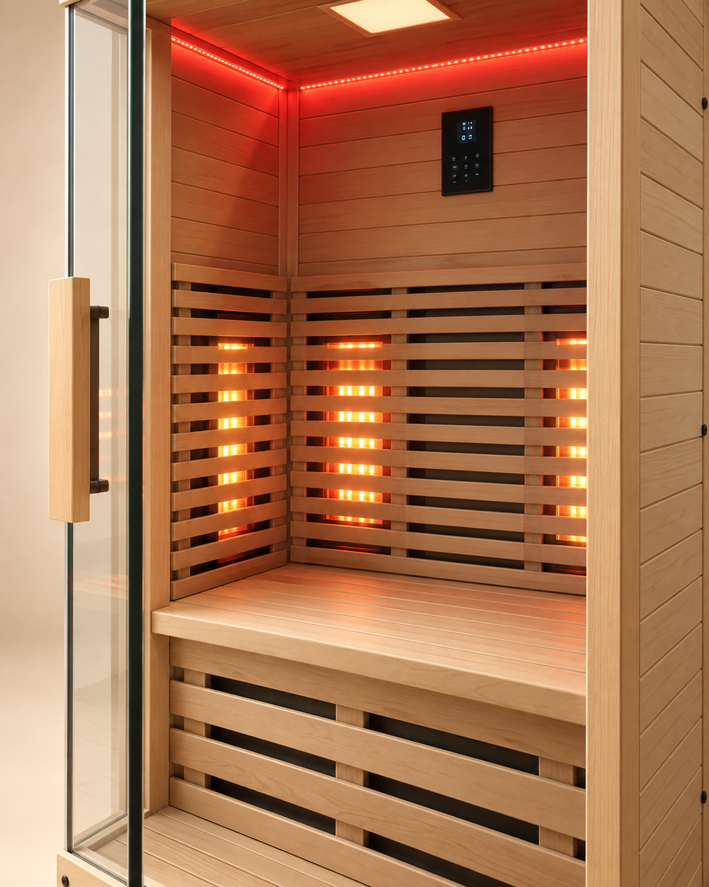 One-Person Infrared Sauna with Red Light Therapy