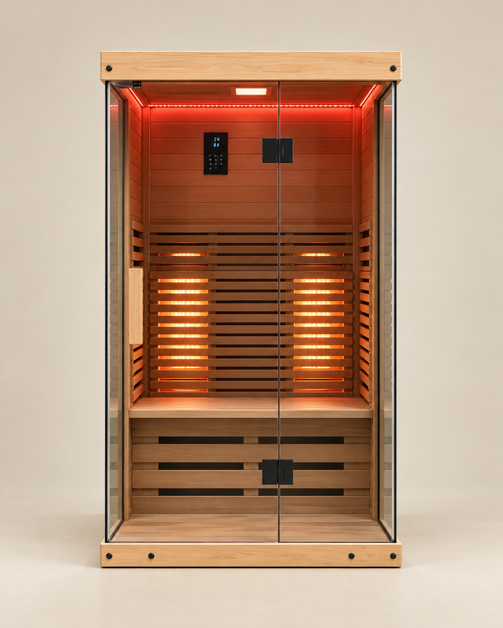 One-Person Infrared Sauna with Red Light Therapy