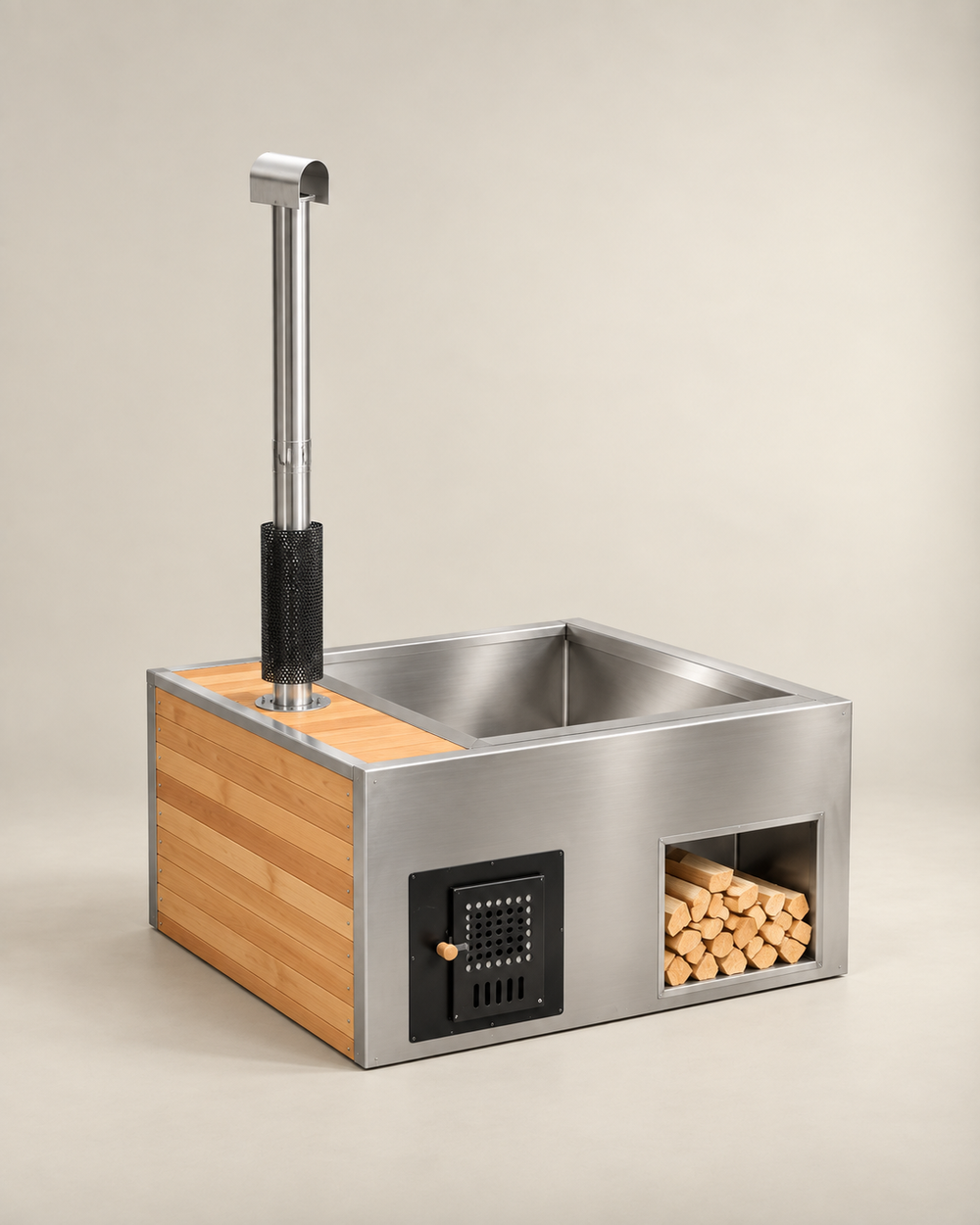 Two-Person Cedar Wood-Fired Hot Tub