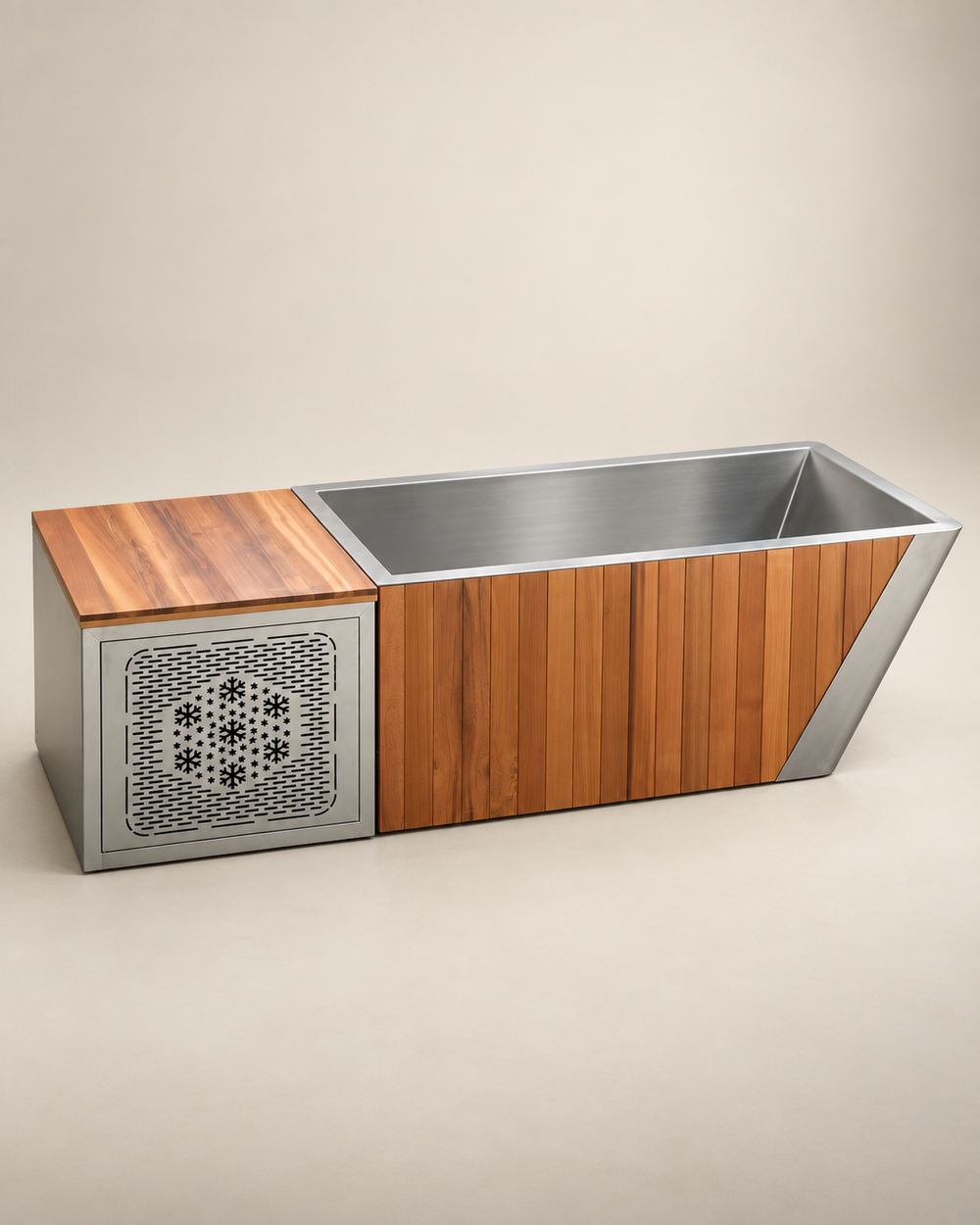 Cedar & Stainless Steel Cold Plunge with Integrated Chiller